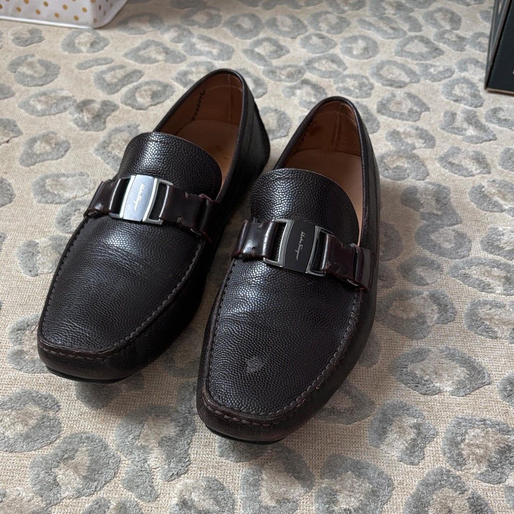 Ferraro Men's dark brown Leather Loafers 12ee